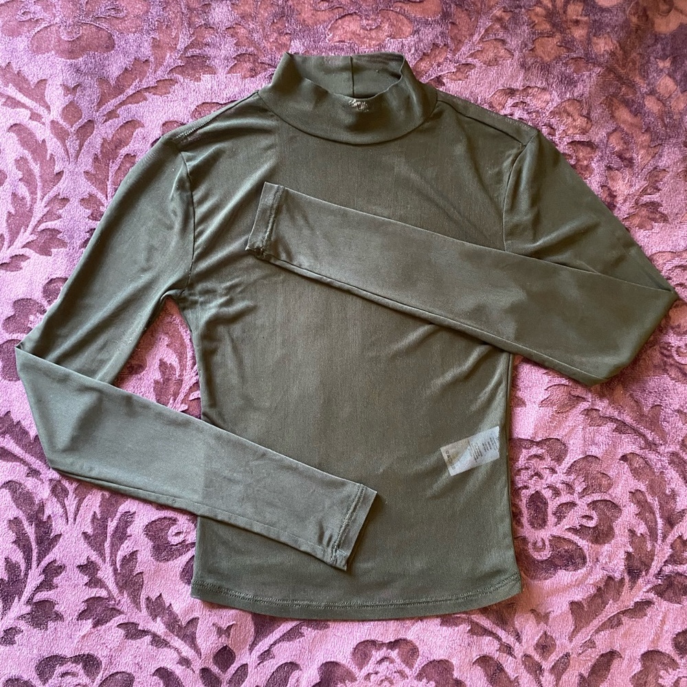 Garage black Long Sleeve Mockneck Top